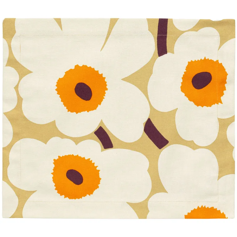 Marimekko Pieni Unikko bordskåner 35x40 cm, hvid/orange/karamel