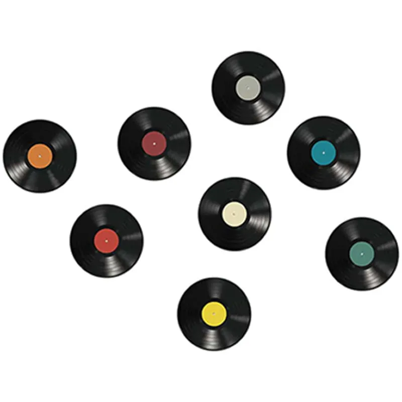 Vinyl / LP-plade Wallstickers  -  8 Farverige Plader