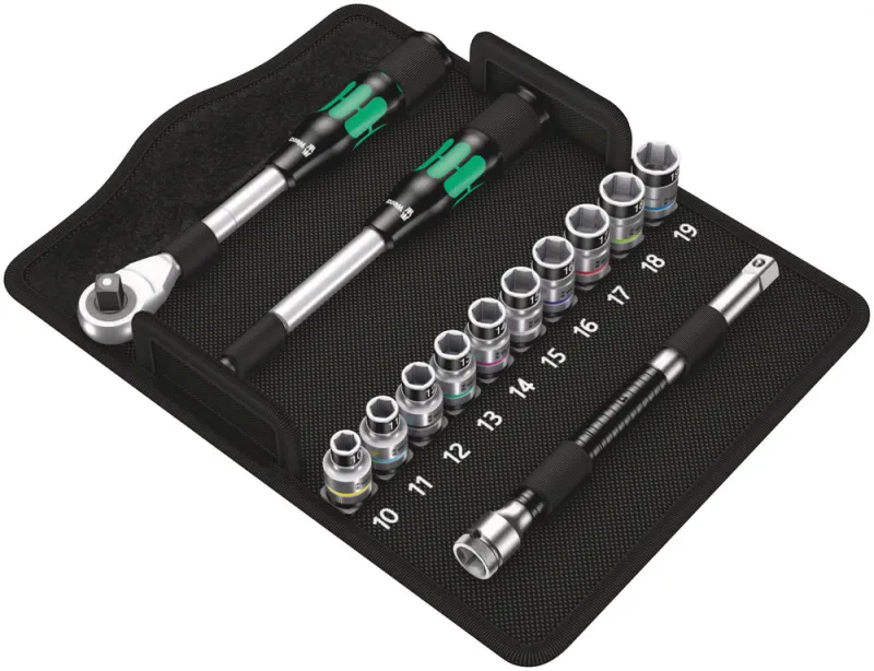 Topnøglesæt med 1/2″ □-tilslutningsfatning. Wera Zyklop Hybrid Sæt