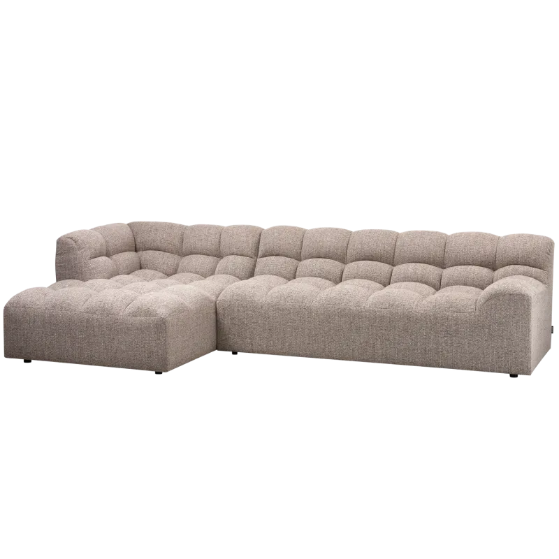 WOOOD Allure sofa, m. venstre chaiselong - brun melange vævet stof