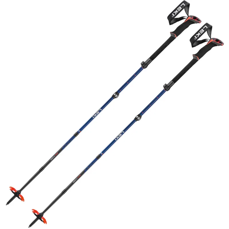 Leki Sherpa FX Carbon, skistave, mørkeblå/rød
