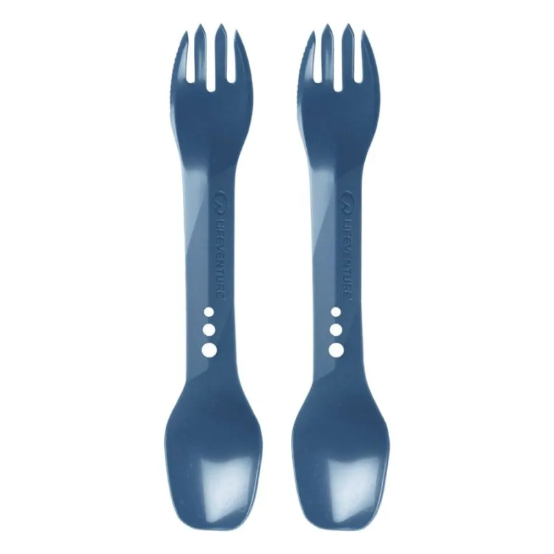 Lifeventure Ellipse Spork 2-Pack, bestik, mørkeblå
