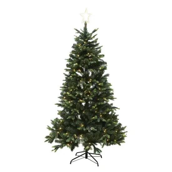 Juletræ kunstig PE/PVC "LIFA", Klasse A+, m/LED og stjerne,mix, 4 størrelser - 210 x 142 cm