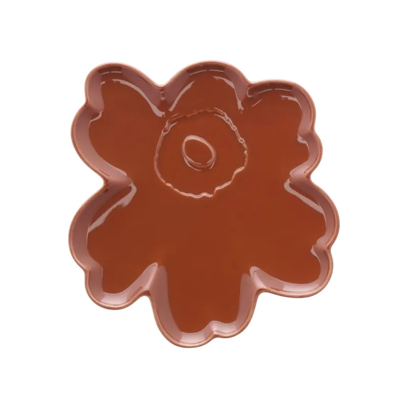 Marimekko Unikko assiet 20 cm, kastanjebrun