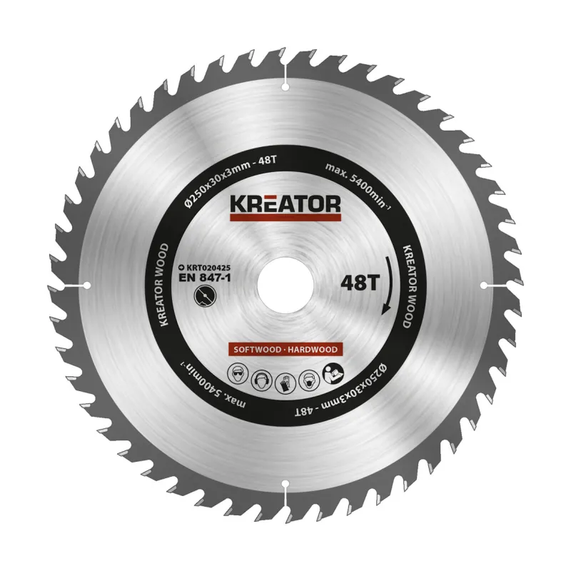 Rundsavsklinge 250 mm -  48 HM tænder