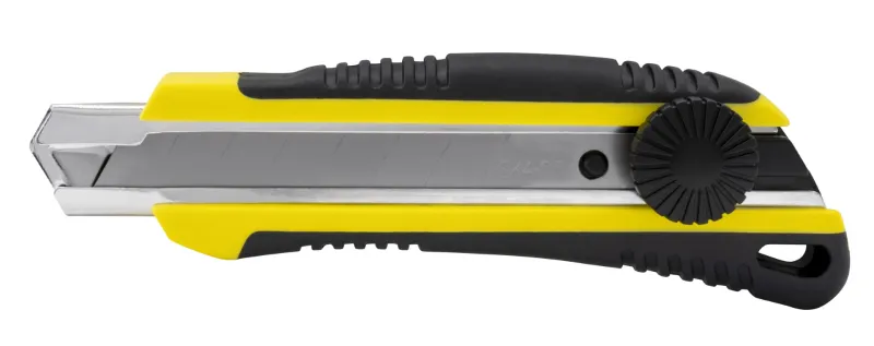 Kniv med Non-Slip gummigreb, 18 mm knivblad, Skruelås og magasin med 2 ekstra knivblade