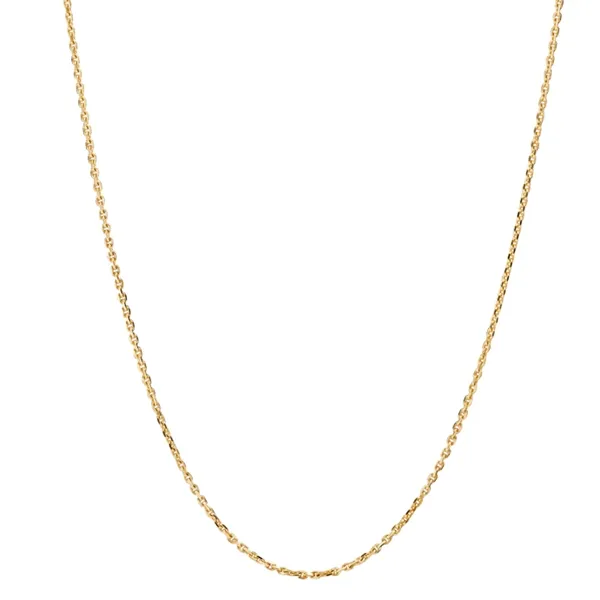 Facet Anker halskæde i 8 kt. Guld - 1,2 mm fra 38 cm