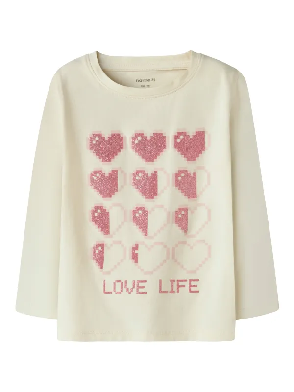 Name It Laraine - LS Slim Top - Antique White - 92 cm