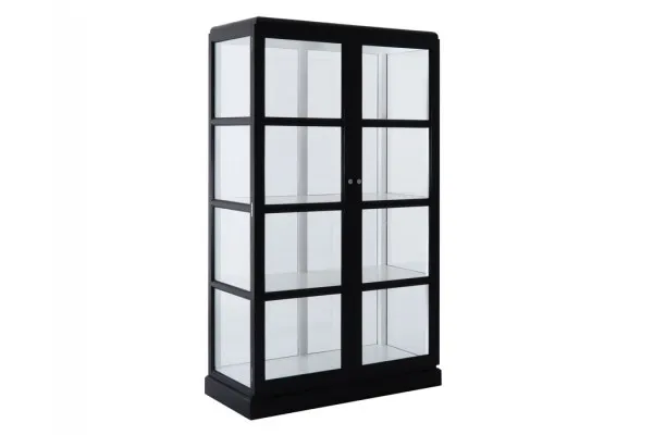 Glasskab m/2 låger - Sort