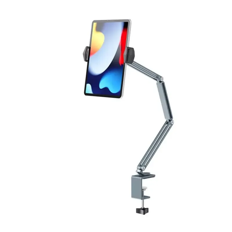 Universal 3-akslet aluminiums mobil & tablet bordholder. 78cm. Grå/Sort.