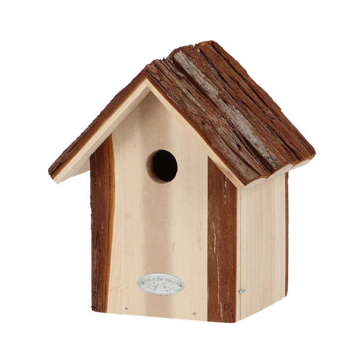 Esschert design - Fuglehus til Blåmejse  -  Med barktag
