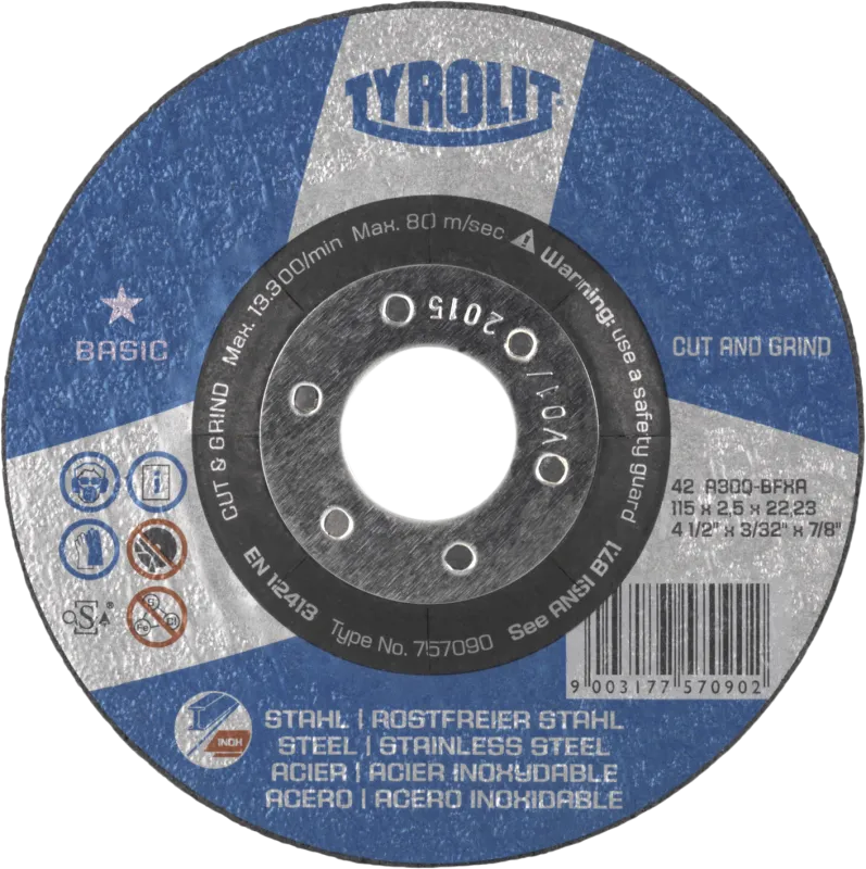 Skære-/skrubskive Basic 27CC ø115×2,5 A30Q-BF