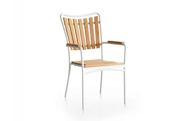 DaneLine Eva Teak Stabelstol - Hvid
