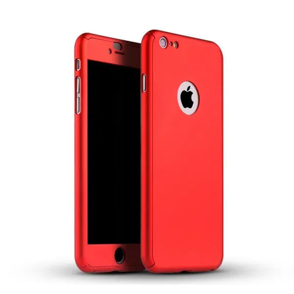 Full body cover til iPhone 6/6S. Inkl skærmbeskyttelse. Rød.