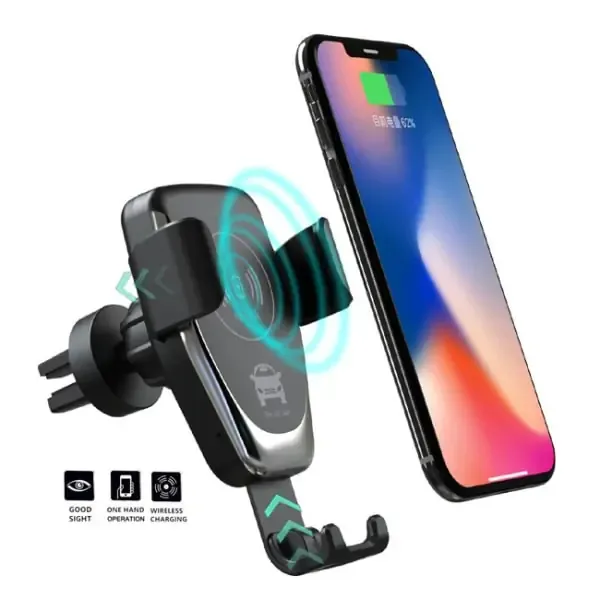10W Qi bilholder med trådløs oplader.