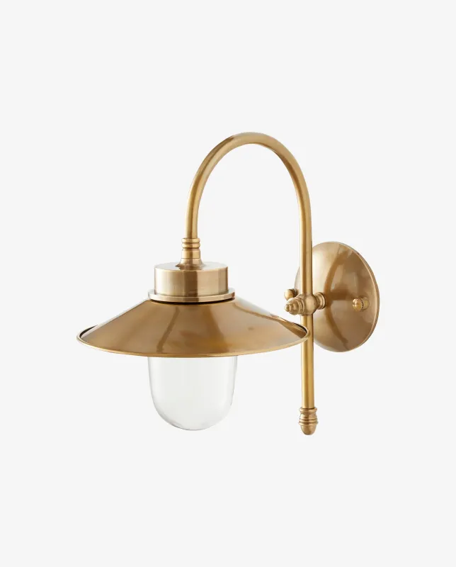 Nordal - LASON væglampe, udendørs  -  messing  -  Ø26,5 × H37,5 cm