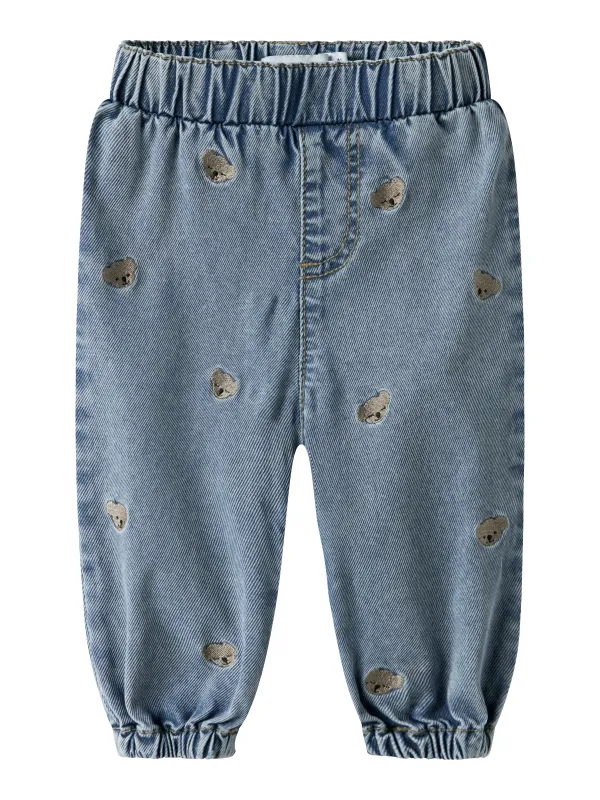 Name It Ben Baggy Emb Jeans - Medium Blue Denim - 50 cm