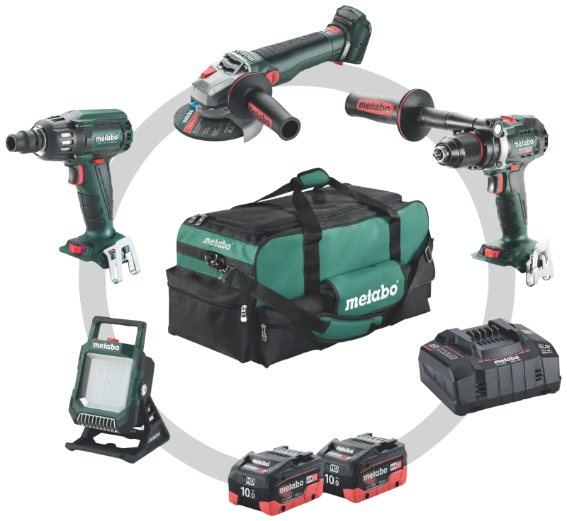Combo-sæt 4.3.2 18V: 4 maskiner + 2 batterier