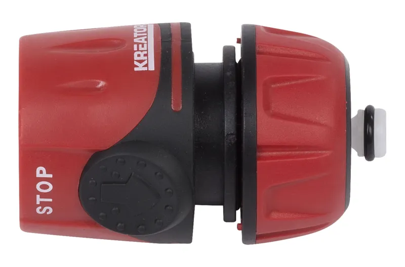 Slangekobling 1/2" med stop - soft grip