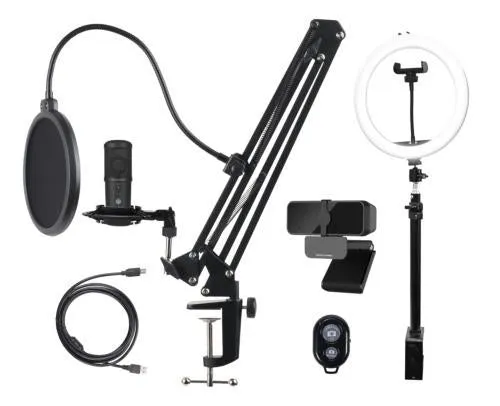 Streaming Kit, Microphone, Webcam, Ring Light - GEEKD.dk