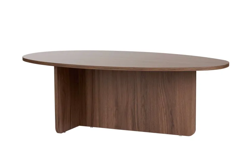 NORDVÄRK Orba sofabord, oval - valnød melamin (120x65)