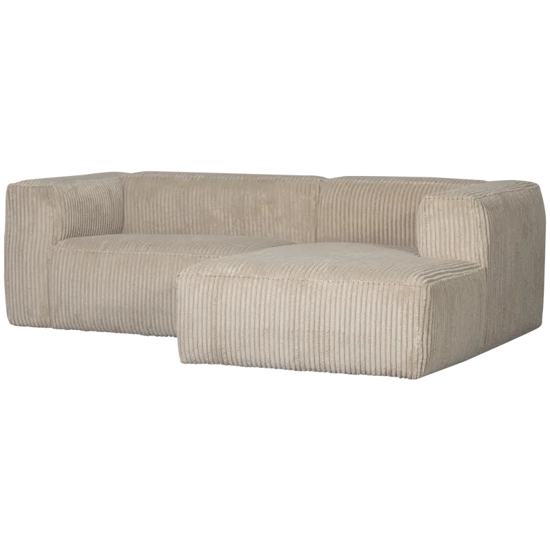 WOOOD Bean sofa, m. højre chaiselong - travertin fløjl stof