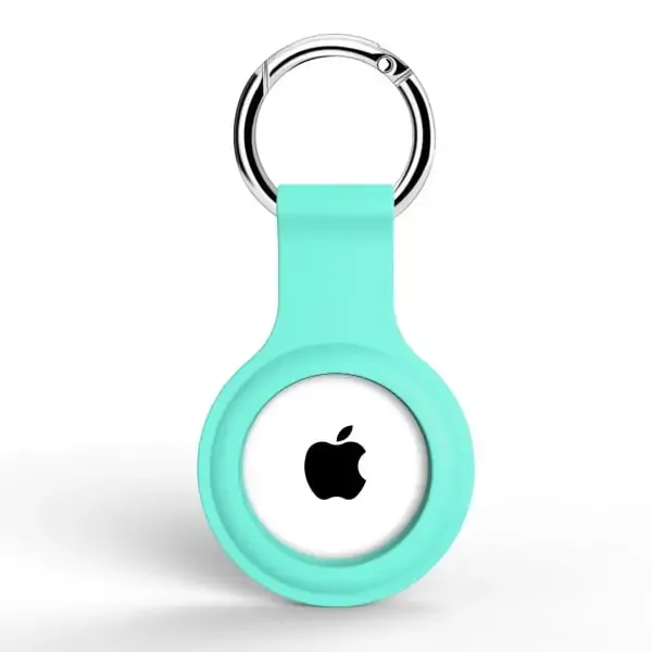 Apple AirTag nøglering i blød og holdbar silikone. Mintgrøn.
