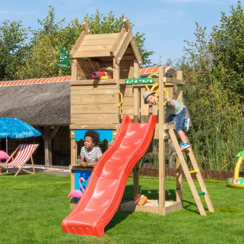 Jungle Gym - Legetårn Resort Rød Rutsjebane 125 cm Platform
