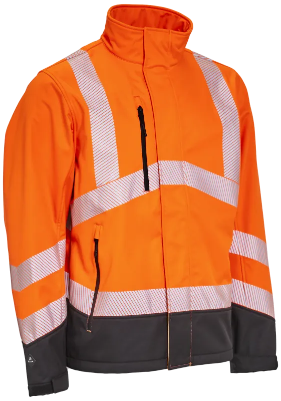 Hi-vis softshelljakke 116505R orange/sort Str. 4XL