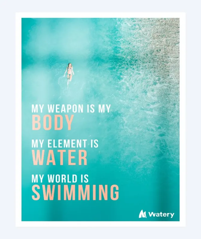 Watery svømmeplakat - My World is Swimming - Svømmeplakater