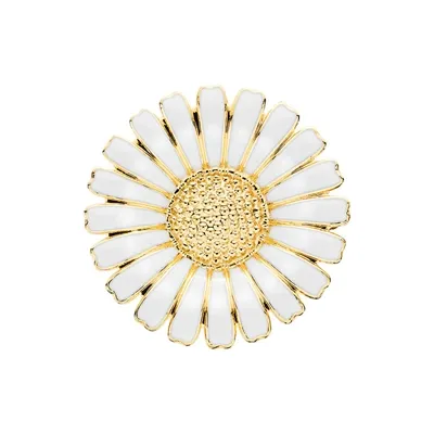 Lund Marguerit broche i forgyldt Sølv - 36 mm