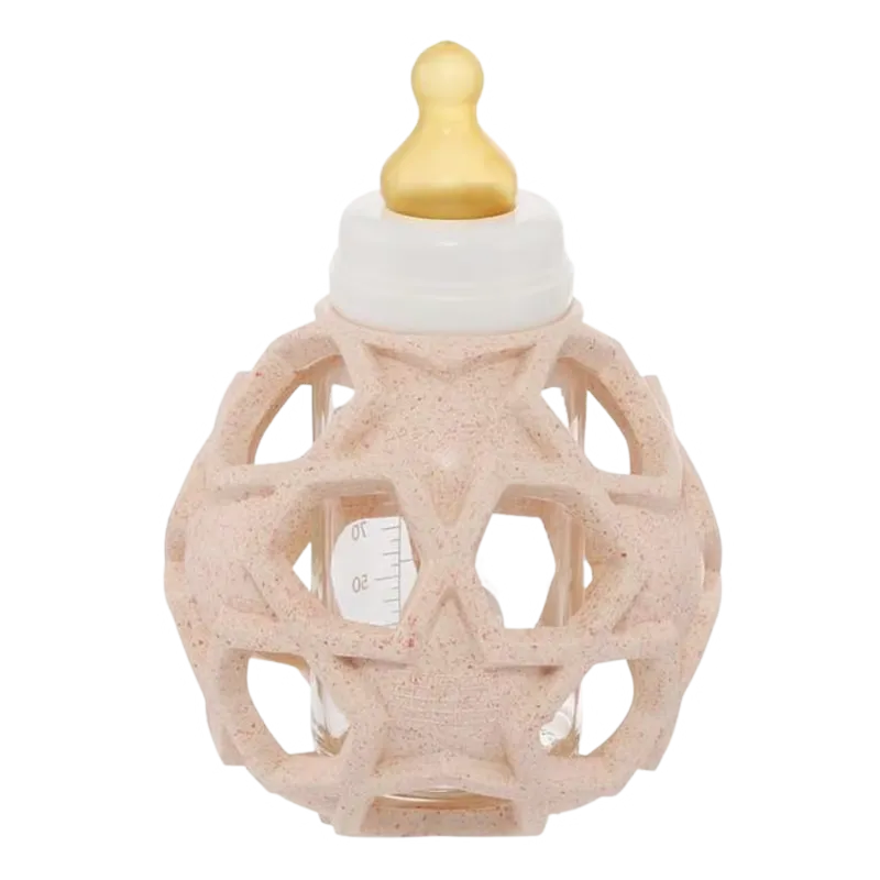 Hevea 2in1 Baby Glass Bottle Peach (1 stk)