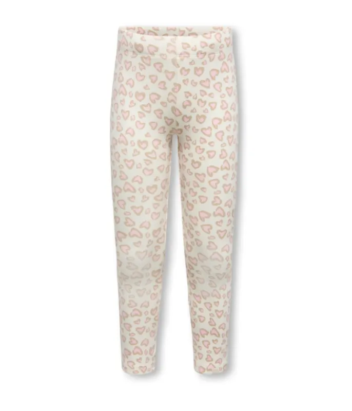 Only Mini Trinny - BSC Leggings - Tofu Heart Leo/Pale Lilac - 92 cm