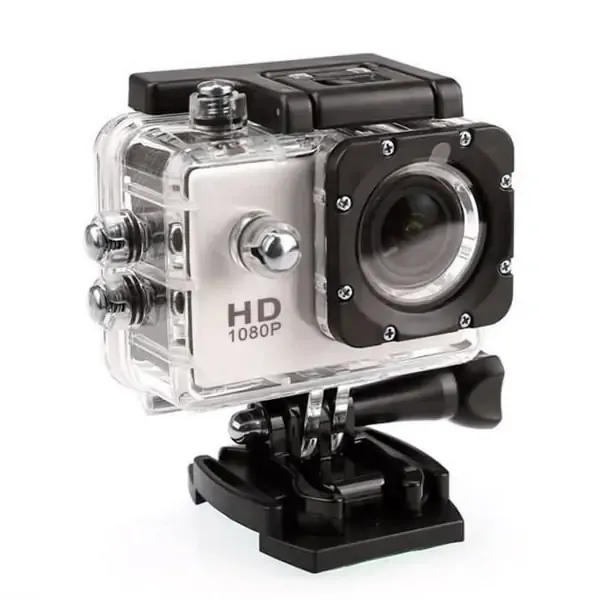 Vandtæt Actionkamera 1080P  -  Undervandskamera med 2" LCD & Tilbehør  -  Hvid