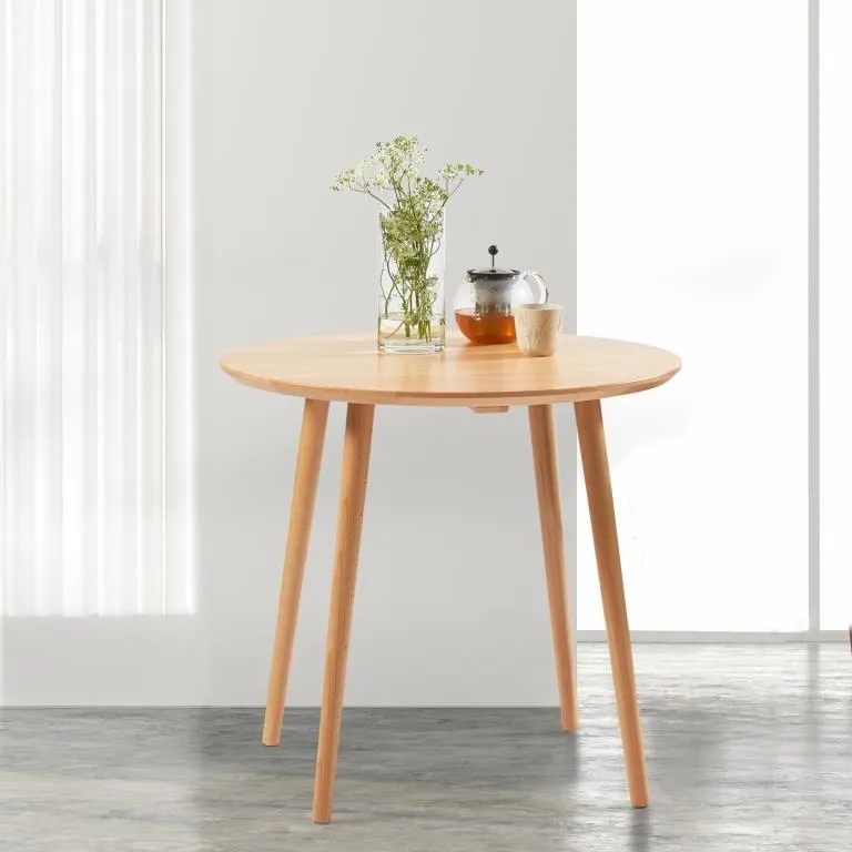 DT 100 - Rundt spisebord i massiv bøg, diameter 80 cm.