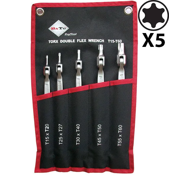 BATO Dobbelt lednøglesæt Torx 15-60. 5 dele