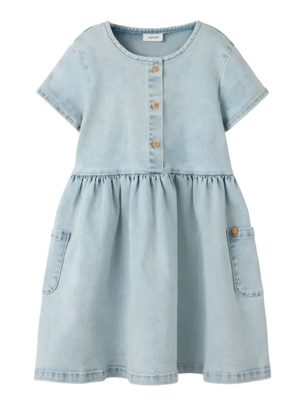Frances Denim Kjole - Light Blue Denim - 110