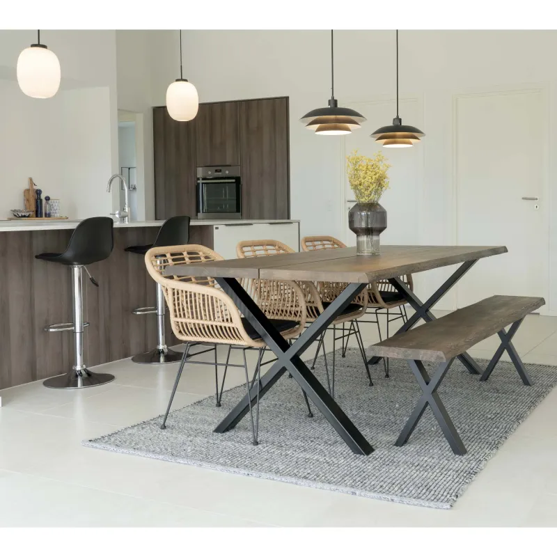 House Nordic - Toulon Spisebord - olieret eg med bølget kant - 200x95xh75x4 cm
