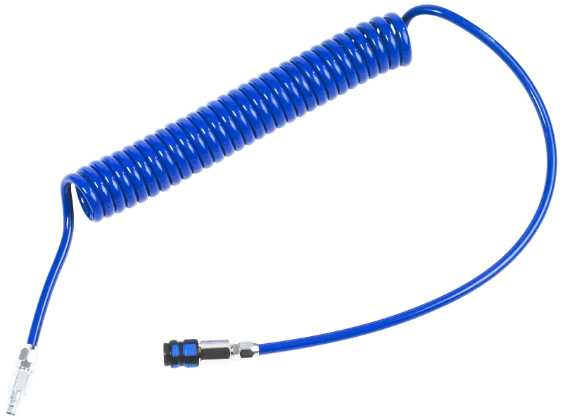 PUR spiralslange blå 6,5/10×7,5/6m, 1625 fittings