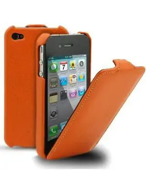 Melkco lædercover til iPhone 4 / 4S. Orange.
