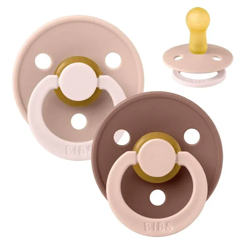 BIBS Rund Colour Sut - Str. 2 - Naturgummi - Fusion Studio - Blush/Woodchuck Mix