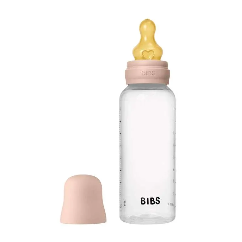 BIBS Bottle - Sutteflaskesæt - Plastik - Naturgummi/Medium Flow/Rund - 270ml - Blush