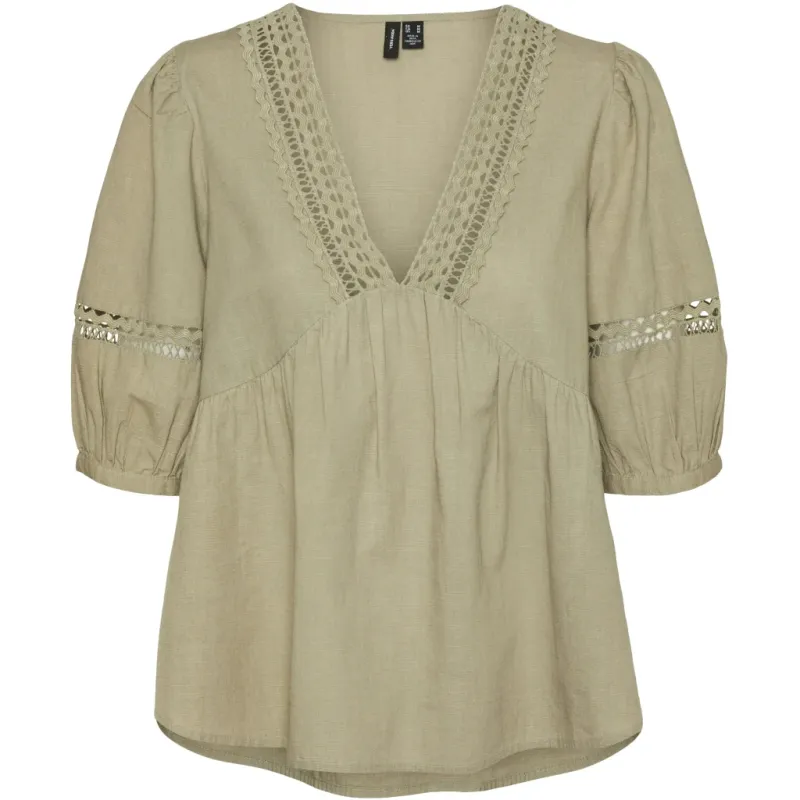 VERO MODA dame top VMLOUISA - Laurel Oak