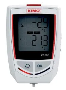 Kistock KT220-O med 1 intern temperaturføler og 1 eksternt input