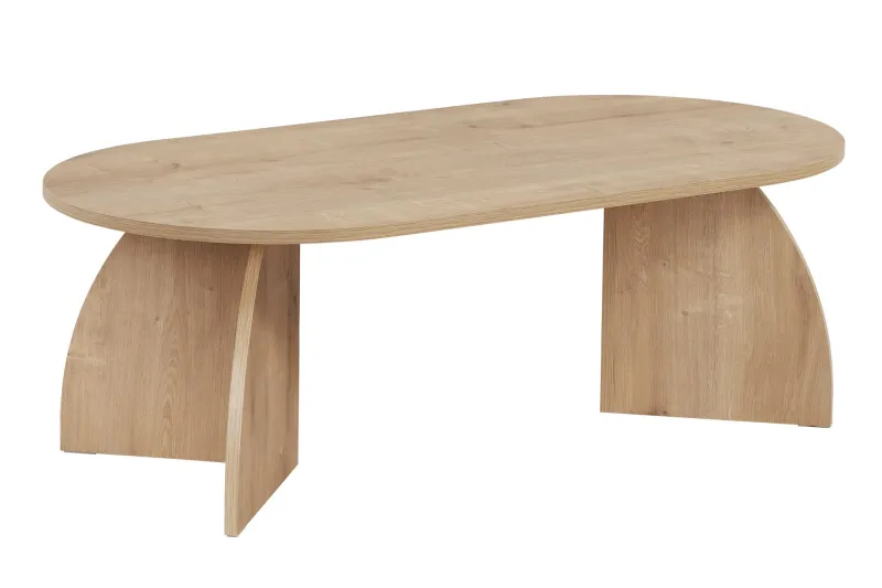 NORDVÄRK Melina sofabord, oval - natur safireg melamin (120x60)