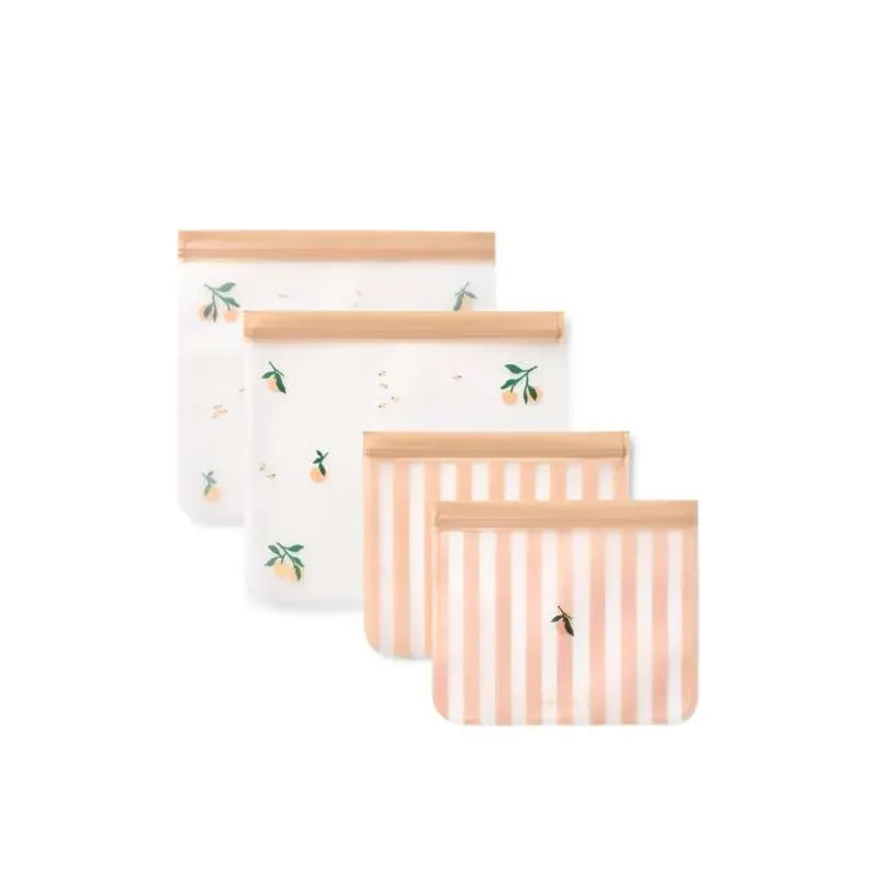 Liewood Rebus Genanvendelige Madposer - 4-pak - Peach/Sea Shell