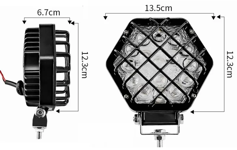 UDSALG - LED køretøjs projektør 48 watt 10 - 80 volt - med gitter - Dinled - Køretøjs projektører