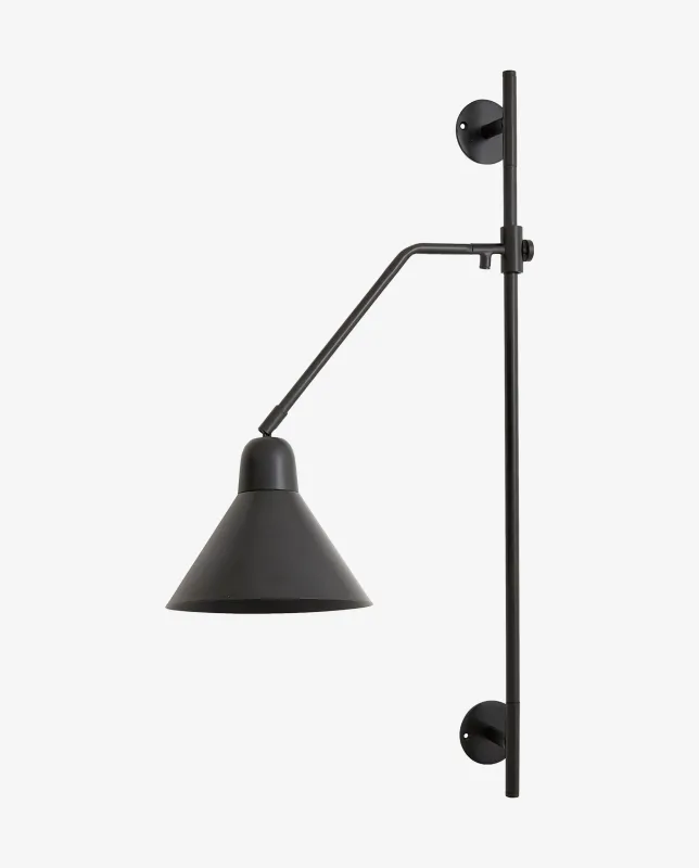 Nordal - BUCK væglampe  -  sort  -  Ø20 × H82 cm