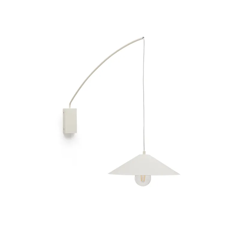 KAVE HOME Kally væglampe, m. justerbar kabel og drejearm - beige metal