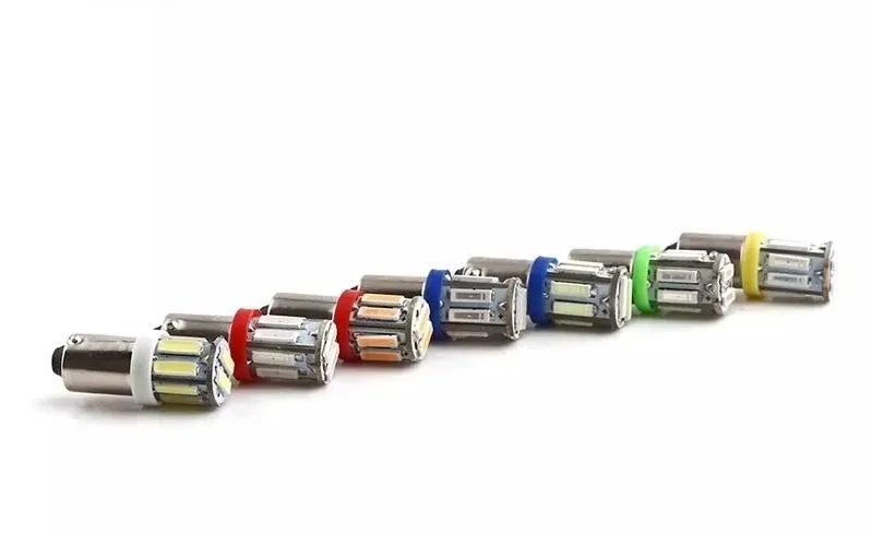 UDSALG - BA9S Pærer med 10 LED - sæt m. 2 stk. - 12v - Dinled - Auto pærer